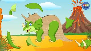 🅳🅸🅽🅾🆂🅰🆄🆁 🅿🆄🆉🆉🅻🅴🆂  Learning Dinosaur Name and Sound with Dino Puzzles free for kids 1  🄲🄰🄼🄱🄾 🅃🄾🅈🅂 [upl. by Reed]