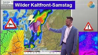 Frühlingsanfang amp Wärme  wilder KaltfrontSamstag mit Gewitter Wettervorhersage 200301042024 [upl. by Aerdnna]