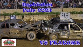 Hopkinton Fair 2023 Saturday V8 FEATURE Demolition Derby 4K UHD [upl. by Azer]