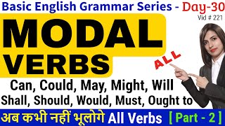 All Modal Verbs in English Grammar  What are modals [upl. by Nirraj]