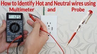 How to Identify Hot Neutral and Ground Wires using Digital Multimeter and Probe [upl. by Azitram]