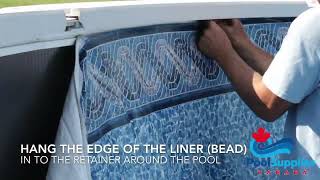 Beaded Above Ground Pool Liner Installation With Voiceover  Available at Pool Supplies Canadaca [upl. by Meesaw988]