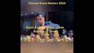 Arjun Erigaisi Holds Levon Aronian to Draw  Takes Lead in Chennai Grand Masters 2024 [upl. by Attekahs]