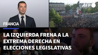 La izquierda frena a la extrema derecha en las elecciones legislativas en Francia  AFP [upl. by Konikow]