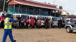 Hearses carrying the bodies of the 21 boys who died at Hillside Endarasha Academy arrive at Mweiga [upl. by Ruel]