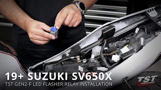 How to install an LED Flasher Relay on a 2018 Suzuki SV650 by TST Industries [upl. by Cicily]