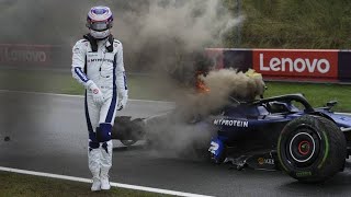 Every Logan Sargeant Crash In F1 [upl. by Vina]