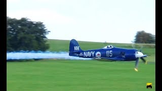 Hawker Sea Fury take off amp low flyby with 2400 hp  Albstadt Degerfeld 2018 [upl. by Hsital892]