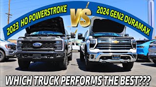 2024 Chevy Silverado 3500 Gen2 Duramax VS 2023 Ford F350 HO Powerstroke MPG amp Acceleration Test [upl. by Aserehs302]