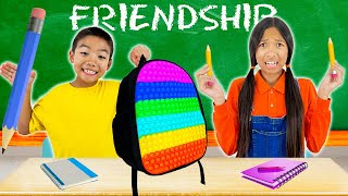 Wendy and Eric at School  Kids Video about Friendship Knowledge and School [upl. by Neehsas815]