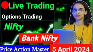 Live Trading  5 April  Nifty  Banknifty Options Trading livetrading optionstrading [upl. by Asille100]