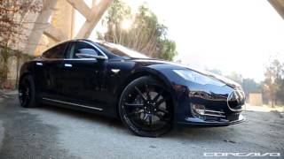 Tesla Model S on Concavo CWS5 Gloss Black Deep Concave Wheels  Rims [upl. by Irrep]