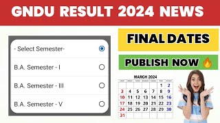 GNDU RESULT 2024 😱🔥BA 1ST  3RD  5TH SEMESTER RESULT FINAL DATES PUBLISH NOW  RESULT NEWS TODAY [upl. by Arihk]