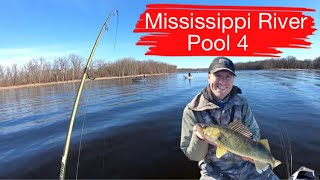 February Walleye Fishing on Pool 4 Mississippi [upl. by Ylliw]