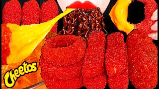 ASMR Cheetos Corn Dog Hot Dog Cheesy Spicy Rice Cake 치즈떡볶이 치토스 핫도그 먹방 Mukbang Eating [upl. by Noda]