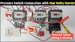 Pressure Switch Connection with Star Delta StarterHow to Install Pressure Switch with Motor Starter [upl. by Baillieu]