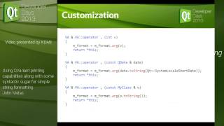 QtDD13  John Melas  Using QVariant printing capabilities for simple string formatting [upl. by Ldnek412]