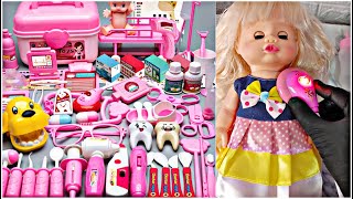 3 Minutes Satisfying With Unboxing Cute Pink Doctor Playset  ASMR Videos no music [upl. by Osana400]