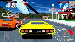 Ridge Racer 2  Chase View Cheat  Novice Race  6 Yellow Car  5 laps  Full Race 2K 60 FPS [upl. by Enad]