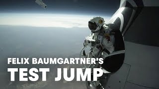 Felix Baumgartners Test Jump  Red Bull Stratos [upl. by Oilla408]