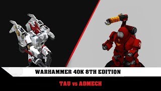 Warhammer 40k Tabletop Simulator Tau Vs Admech  Riot Lance [upl. by Osnola]