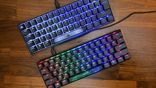 HyperX Red linear vs Cherry MX Red in the HyperX Origins 60 and Corsair K65 RGB Mini keysounds [upl. by Delainey]