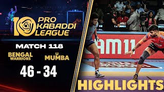 Maninder Singhs Bengal Warriors Qualification Hopes Alive  PKL 10 Highlights Match 118 [upl. by Atteloiv]