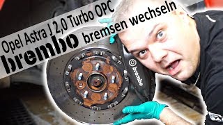 Opel Astra J OPC Turbo Brembo Bremsen vorne wechseln [upl. by Comyns109]