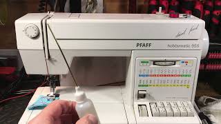 Pfaff Hobbymatic 955 revue Nice machine made in West Germany Dual Feed  2 thumbs up Video 165 [upl. by Haymes]