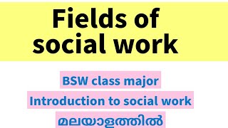 social work malayalam class fields of social work fyugp BSW Calicut University [upl. by Adnyleb]