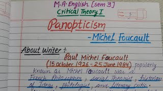 Michel Foucault’s “Panopticism” An Introduction to the Text  Critical Theory 1  MA English Sem 3 [upl. by Cheston]