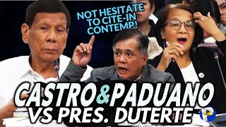 MAINIT si Paduano kay Duterte Castro binanatan ng patongpatong na kaso ang dating Pangulo [upl. by Eirellam]