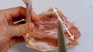 Easy way to debone and fillet a chicken thigh  a quothowtoquot tutorial [upl. by Ydwor686]