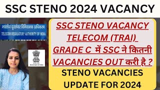 SSC STENO 2024 VACANCIES RTI REPLY  SSC STENO 2024 VACANCIES  SSC STENO GRADE C TRAI VACANCY [upl. by Assenej]