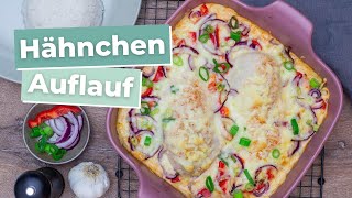 Hähnchenbrust Rezept Hähnchen Auflauf mit Paprika und Schmand Soße einfacher geht’s nicht [upl. by Mori811]