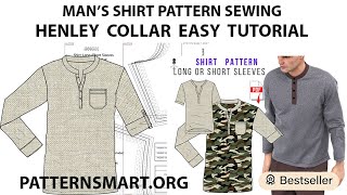 Henley Placket Man’s Shirt EASY Sewing Guide [upl. by Tymothy]