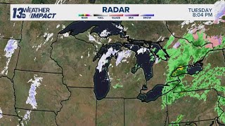 Taking a look at snowfall and road conditions as winter storm hits West Michigan [upl. by Lledo]