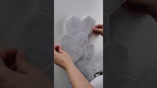 Easy DIY Peel and Stick Backsplash Installation  Hexa Yule Marble  Smart Tiles [upl. by Henning717]