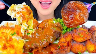 ASMR Roast with Cauliflower Cheese Crispy Potatoes And Stuffing Balls [upl. by Hsekar484]