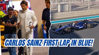 Carlos Sainz FIRST Official LAP with Williams F1 in Abu Dhabi postseason Test [upl. by Zobkiw]