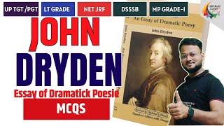 An Essay of Dramatic Poesy by John Dryden  UGC NET SET ASST Prof TGT PGT English Literature [upl. by Enelak]