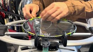 How to restring a Yonex Arcsaber 7 tour badminton racquet [upl. by Hephzipah]