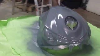 Painting Motorcycle Gas Tank Body Work Epoxy 2K [upl. by Rhynd]