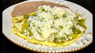 COMO HACER CHILAQUILES VERDES CON EPAZOTE [upl. by Otreblif]