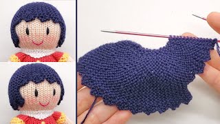 Knitting Doll Free Pattern Tutorial  Knit Hair for Dainty Dollies [upl. by Norvil]