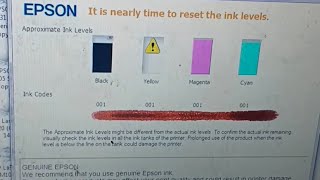 How to reset ink level Epson L4160 hardware problem EPSON It is nearly time to reset the ink levels [upl. by Larissa]