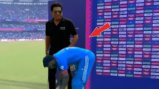 Virat Kohli touched Sachin Tendulkars feet after Breaking his most ODI Century Record in Ind vs NZ [upl. by Anait]