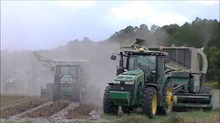 7 JOHN DEERE 8000R TRACTORS PICKING PEANUTS GREEN CIRCLE FARMS 2018 PEANUT HARVEST PT4 [upl. by Elleval]