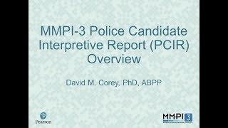 MMPI3 Police Candidate Interpretive Report PCIR Overview [upl. by Dorran859]