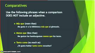 Spanish Comparatives [upl. by Leaj626]